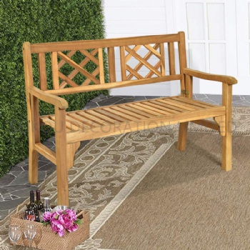 Outdoor Folded Wood Bench Garden Chair