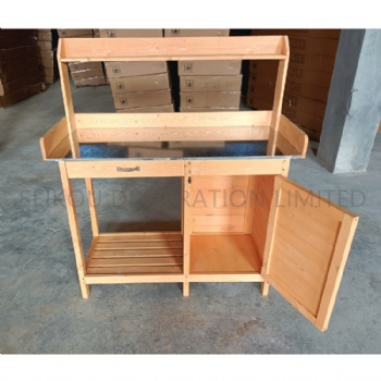 Patio Wooden Working Table With cabinet