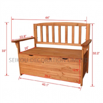 Garden Wooden Bench with Storage Chest