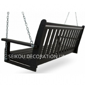 HDPE Black Patio Porch Swing